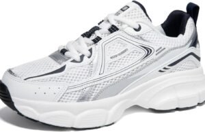 BAASPLOA Women’s Chunky Fashion Sneakers Casual Sports Shoes Mesh Breathable Athletic Gym Workout Tennis Shoe Platform Thick Walking Shoes