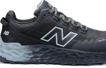 New Balance Fresh Foam Cremorne Composite Toe Safety Shoes for Men – Non Slip, Electrical Hazard – Black/Grey, Low Rise