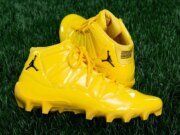 Michigan Douses Their PE Air Jordan 11 Cleats In “Maize”