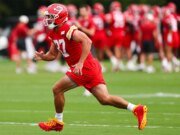 Travis Kelce Debuts Air Jordan 10 “Chiefs” PE Cleats At Training Camp