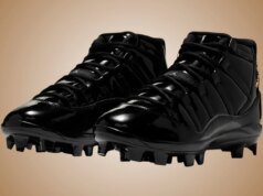 Air Jordan 11 MCS Baseball Cleats Black Metallic Gold HM7326-001